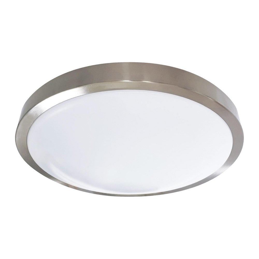 16 W 12 in. Decorative Flush Mount LED Fixture in Brushed Nickel 