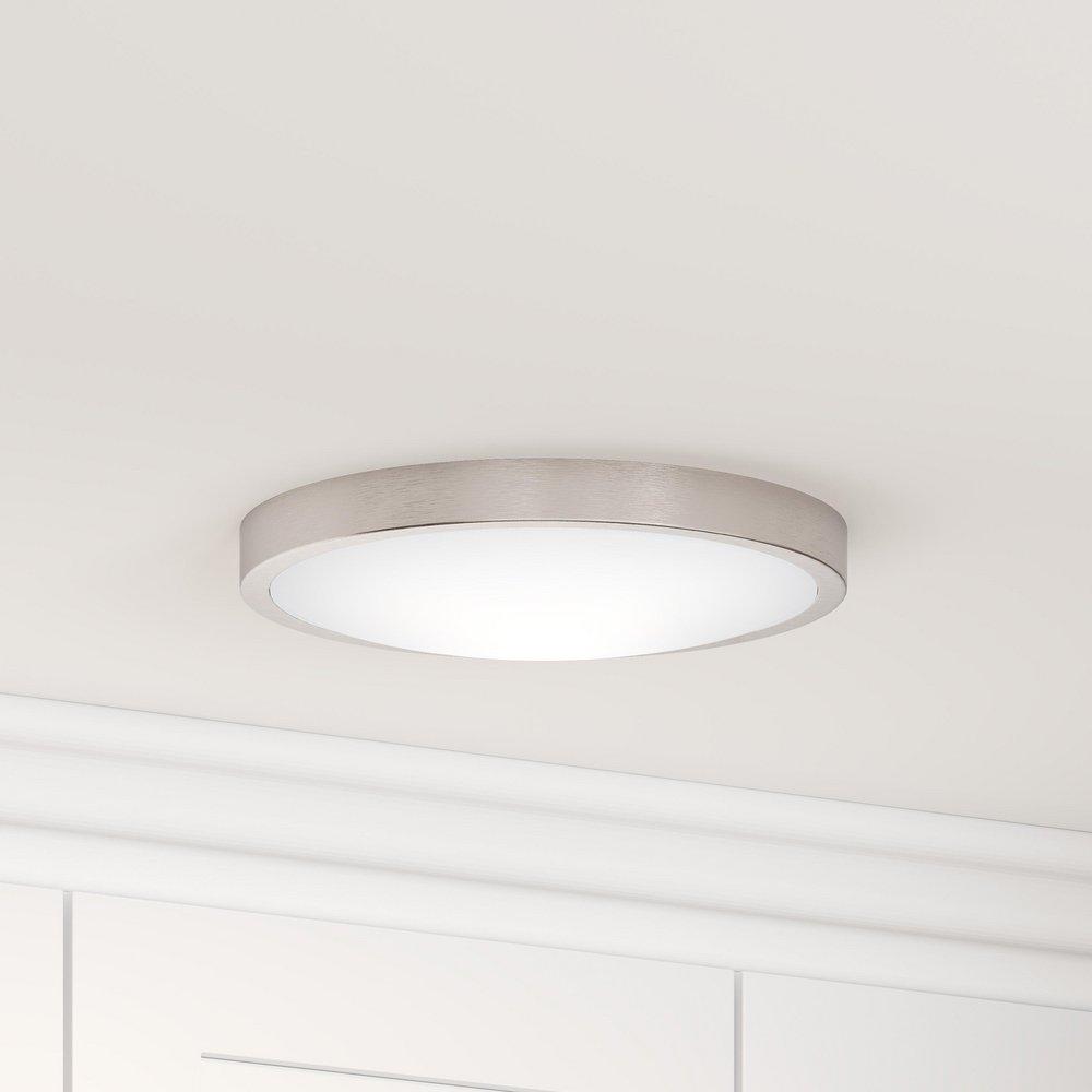 12 in. Flush Mount LED Ceiling Light in Brushed Nickel 