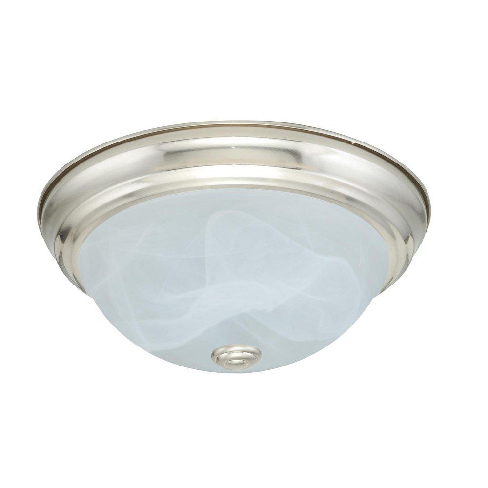 13 in. LED Dome Ceiling Mount Light in Brushed Nickel 