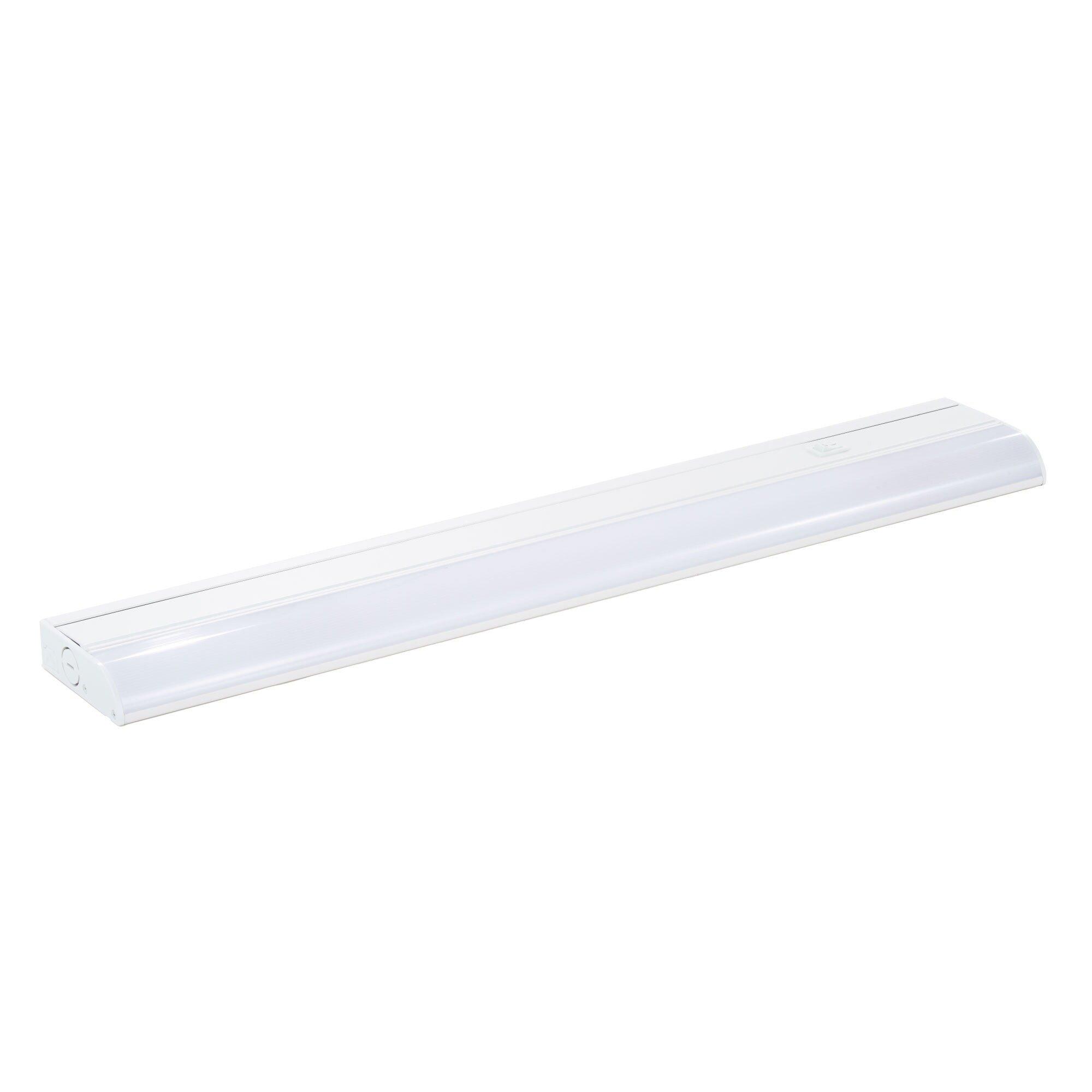 24 in. Wide Toggle On / Off 3000K Integrated LED Under Cabinet Light with 24 in. Power Cord in White 