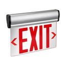 13 in. Red LED Double Face Edge-Lit Exit Sign with Brushed Aluminum Housing 