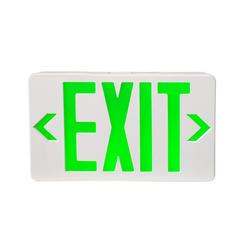 12 in. Green LED Standard Exit Sign with White Housing