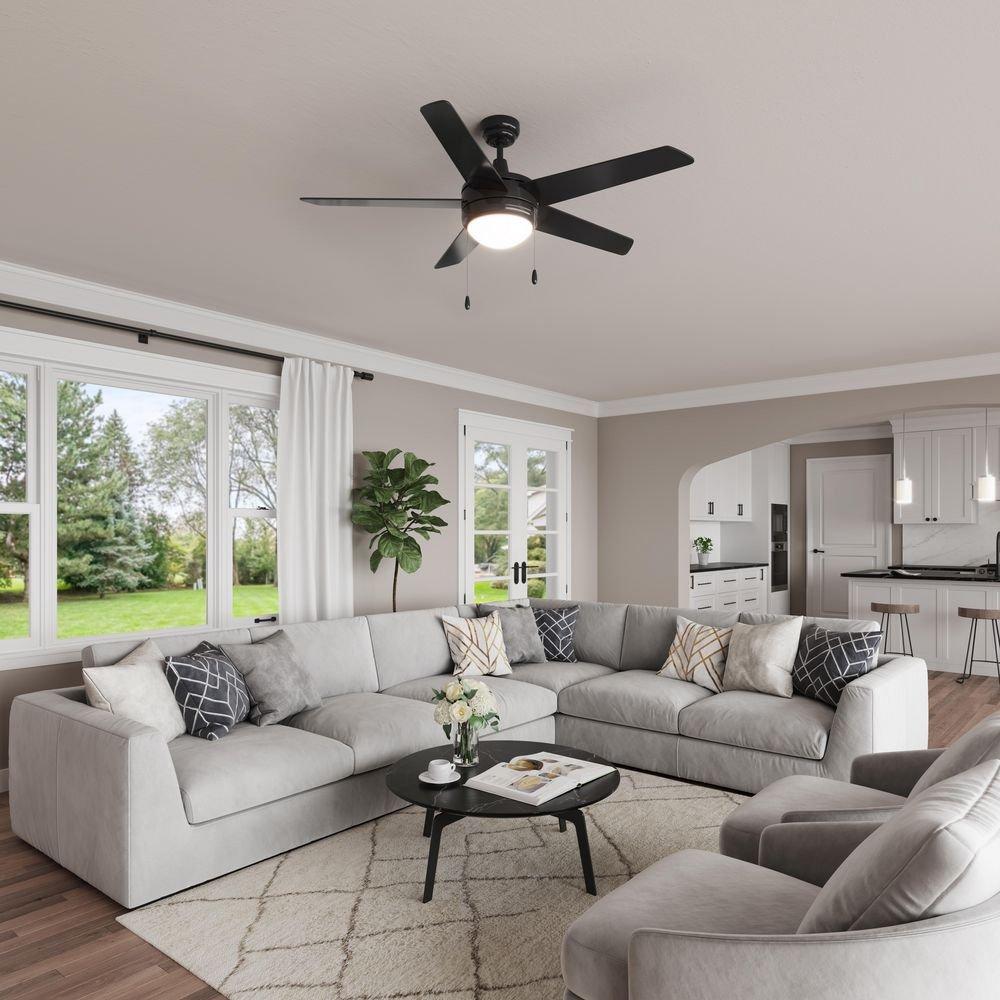 50 in. 5-Blade Indoor Ceiling Fan in Black 