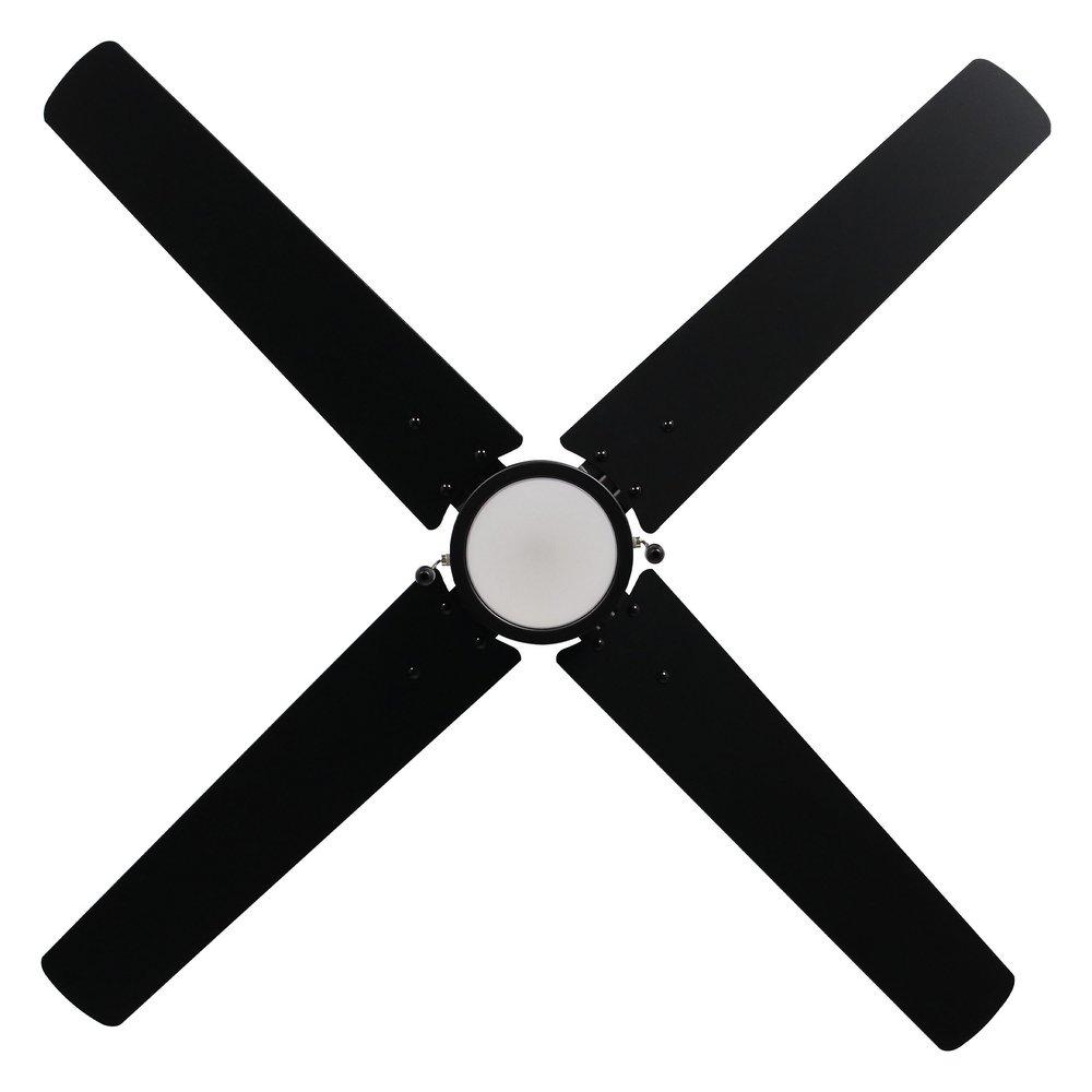 52 in. 4-Blade Indoor Integrated LED Ceiling Fan in Matte Black/Matte Black 
