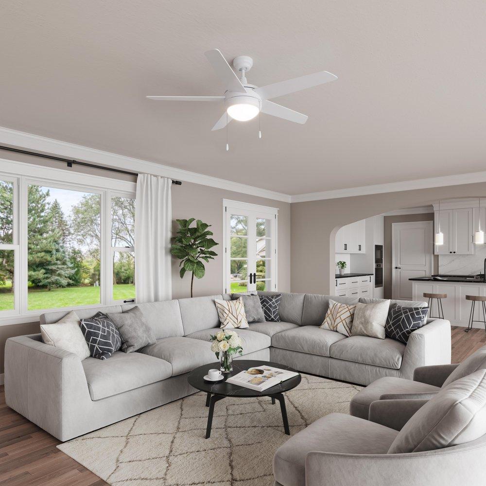 50 in. 5-Blade Indoor Ceiling Fan in White 