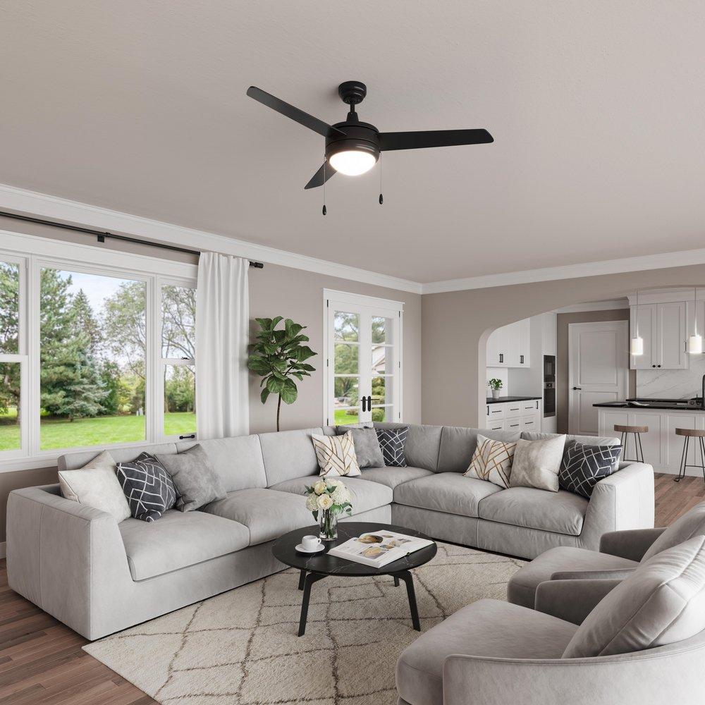 50 in. 3-Blade Indoor Ceiling Fan in Matte Black 