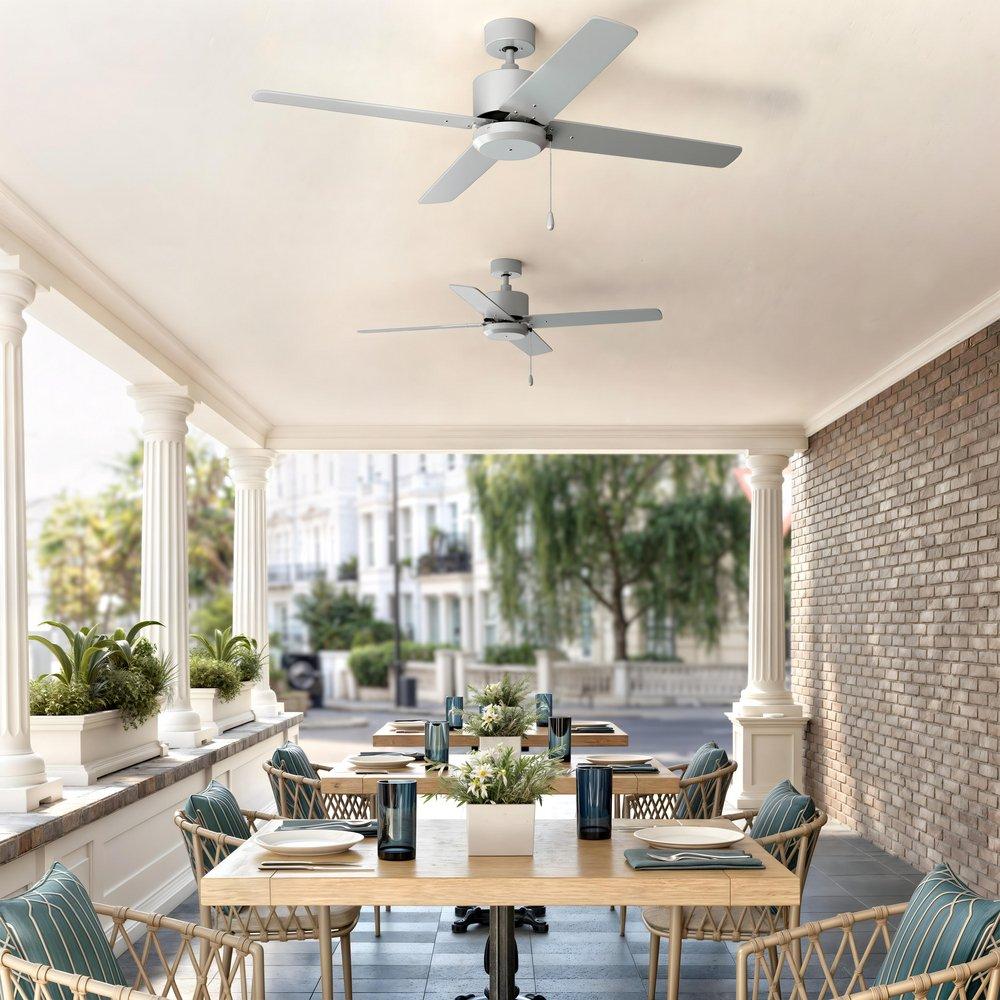 52 in. 4-Blade Indoor/Outdoor Ceiling Fan in Brushed Pewter 