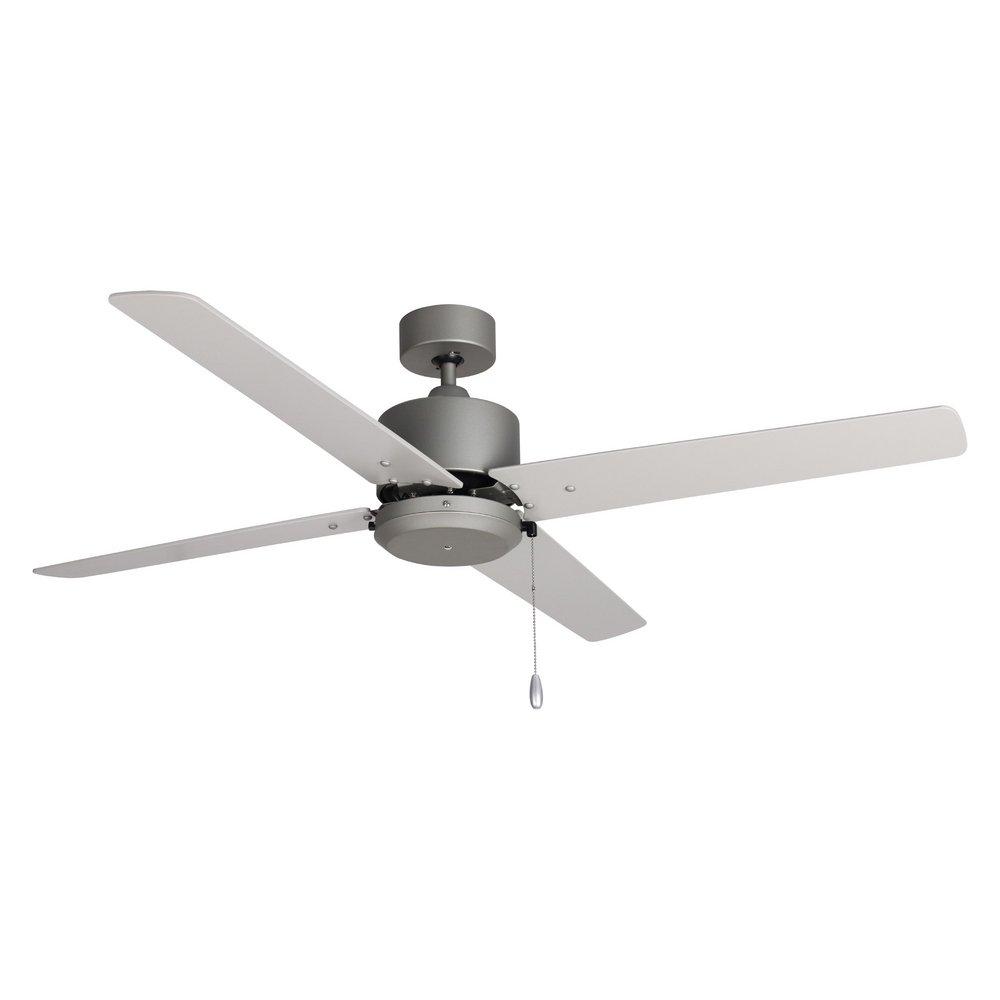 52 in. 4-Blade Indoor/Outdoor Ceiling Fan in Brushed Pewter 