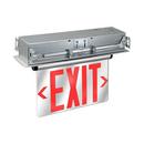 14 in. Red LED Recessed Double-Face Exit Sign with Brushed Aluminum Housing 