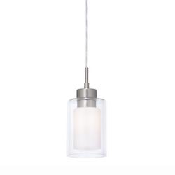Iris Opal Glass Pendant Light in Brushed Nickel