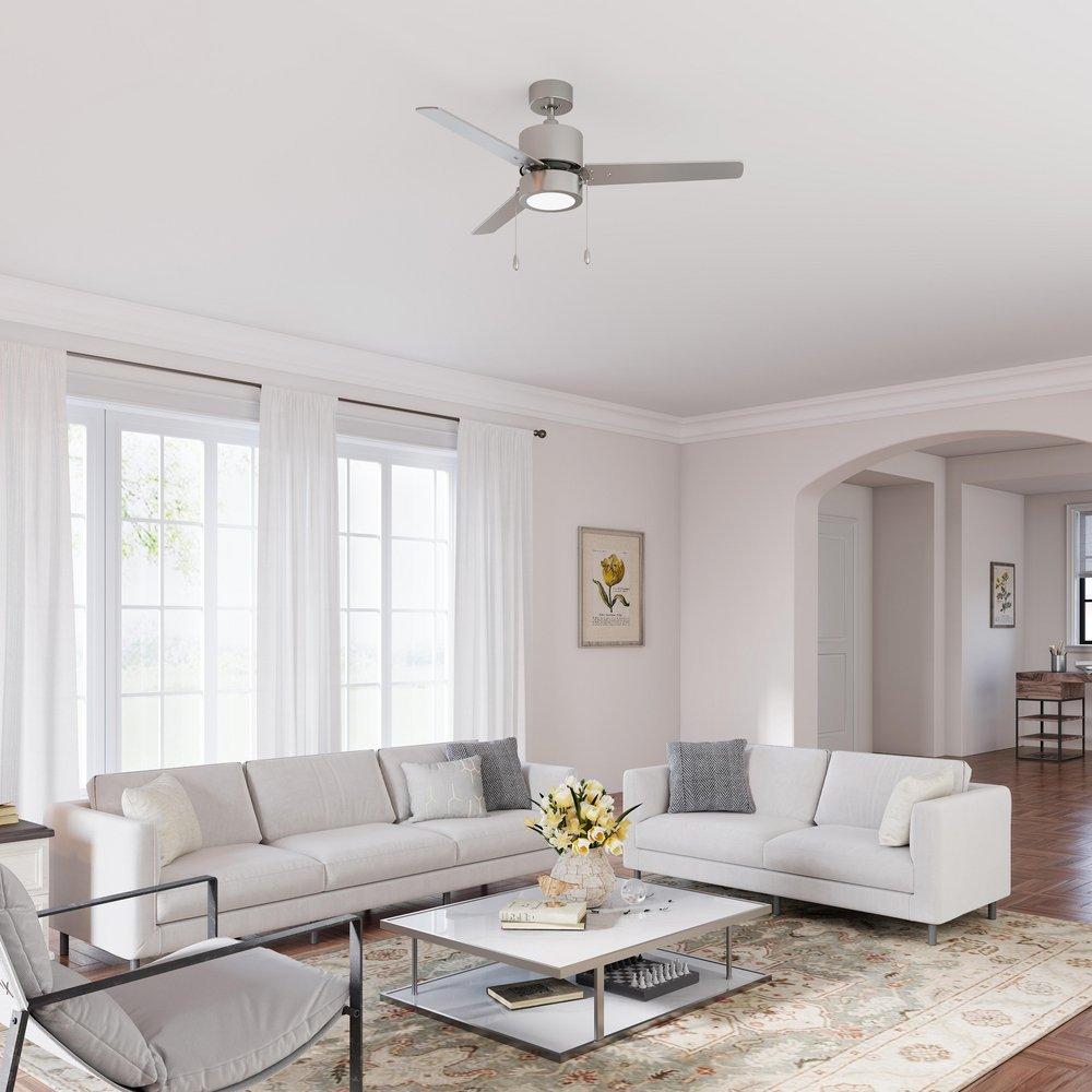 52 in. 3-Blade Indoor Ceiling Fan in Brushed Nickel 