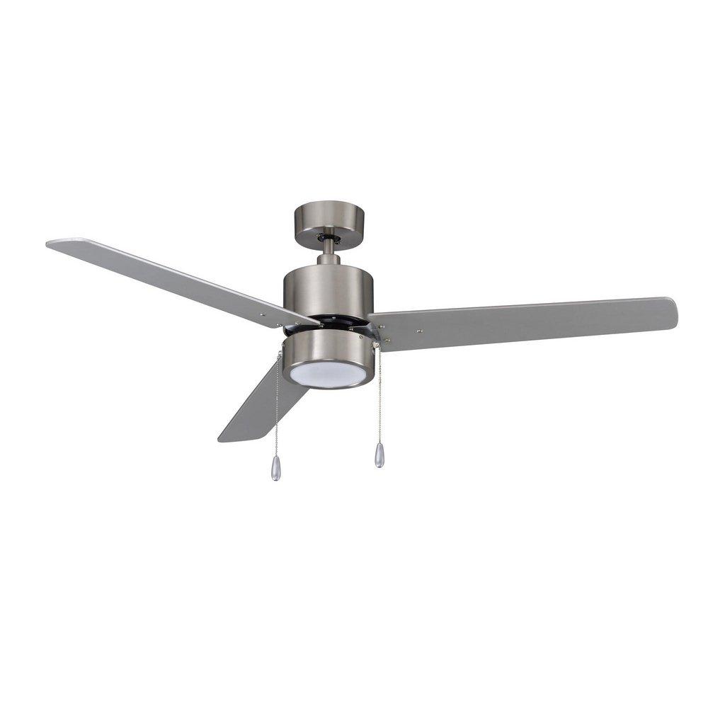 52 in. 3-Blade Indoor Ceiling Fan in Brushed Nickel 