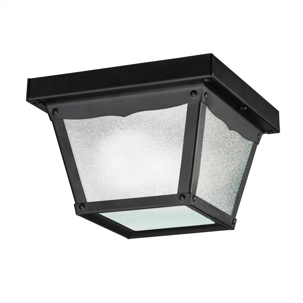 Kichler Lighting Black 60 W 1-Light Medium Outdoor Semi-Flush Mount Ceiling Fixture 