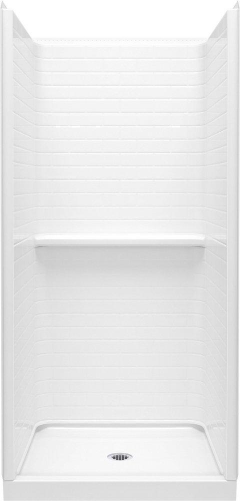 36 x 34 in. Vikrell Shower Unit with Center Drain in White 