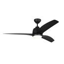 AVILA 54 DIMMABLE INTEGRATED LED INDOOR/OUTDOOR COASTAL BLACK CEILING FAN WITH LIGHT KIT REMOTE CONTROL AND REVERSIBLE MOTOR 