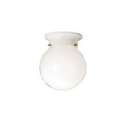 75W 1-Light Medium Base Flush Mount in White