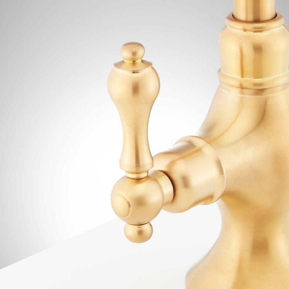 ISABEL SINGLE-HOLE GOOSENECK BAR FAUCET - BRUSHED GOLD 
