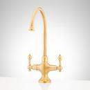 ISABEL SINGLE-HOLE GOOSENECK BAR FAUCET - BRUSHED GOLD 