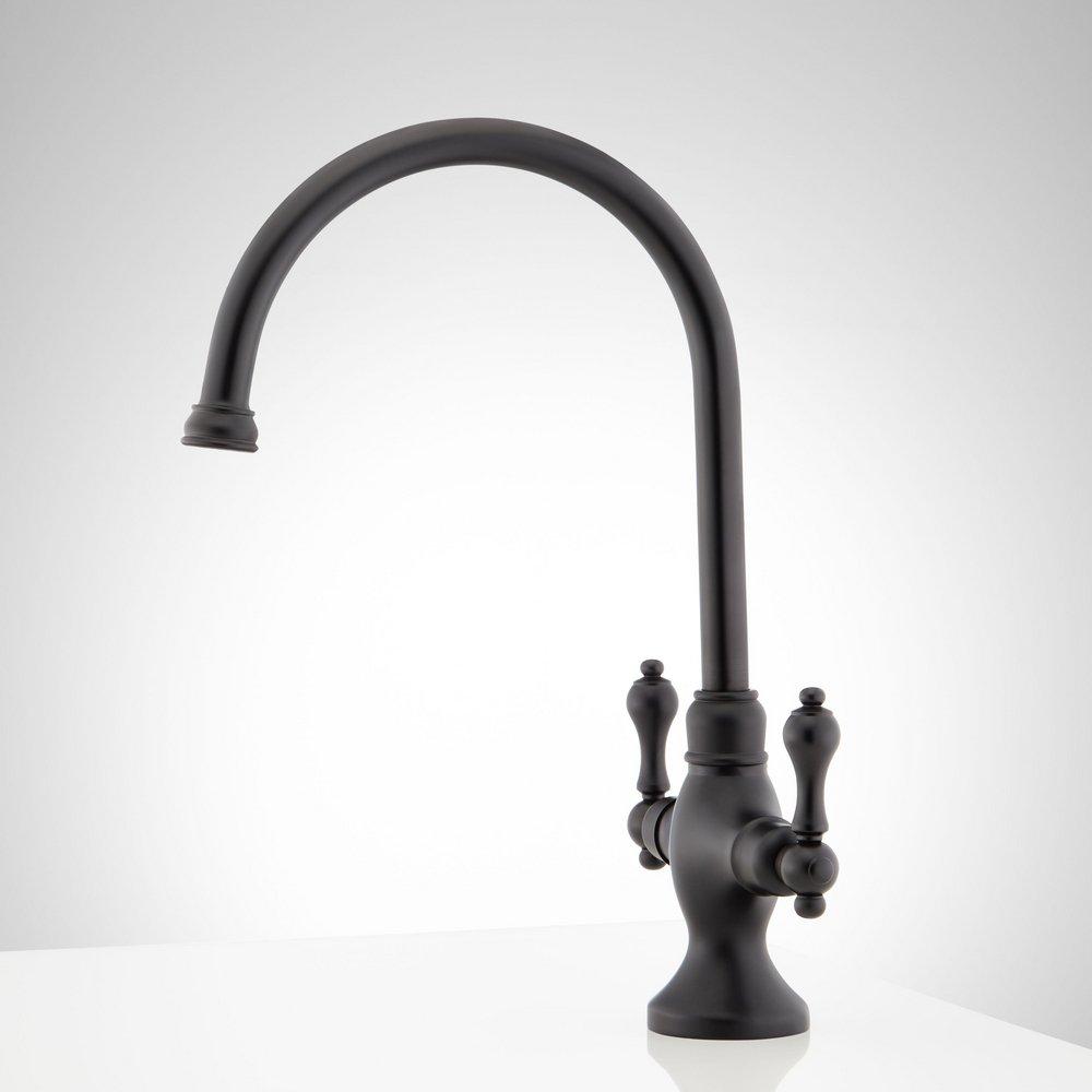 ISABEL SINGLE-HOLE GOOSENECK BAR FAUCET - MATTE BLACK 