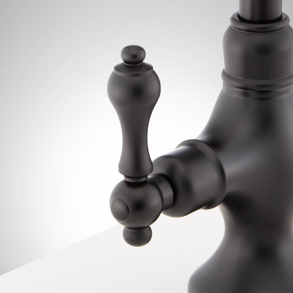 Signature Hardware Matte Black Two Handle Gooseneck Bar Faucet 