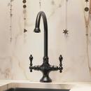 Signature Hardware Matte Black Two Handle Gooseneck Bar Faucet 