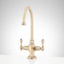 Signature Hardware Aged Brass Two Handle Gooseneck Bar Faucet 