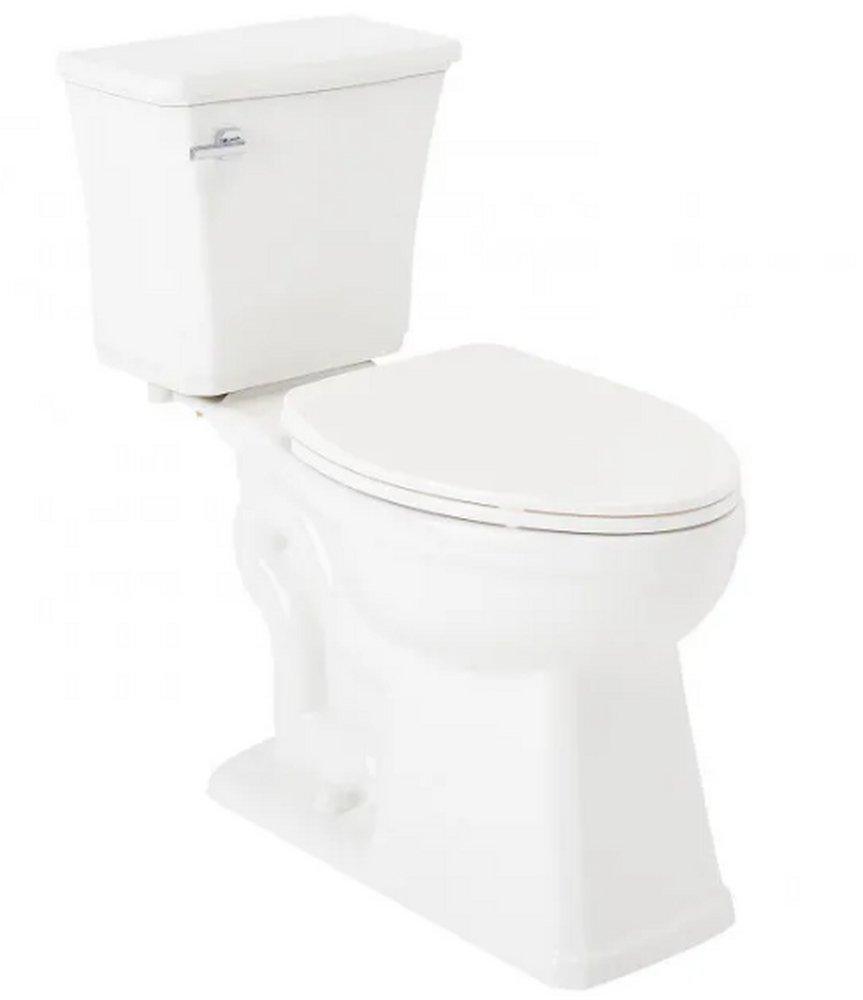 Signature Hardware White/Black 1.28 gpf Elongated Floor Mount Two Piece Toilet 