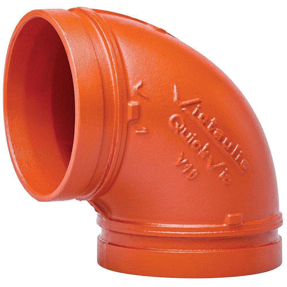 Victaulic Grooved 400 psi Orange Enamel Ductile Iron 90 Degree Elbow 