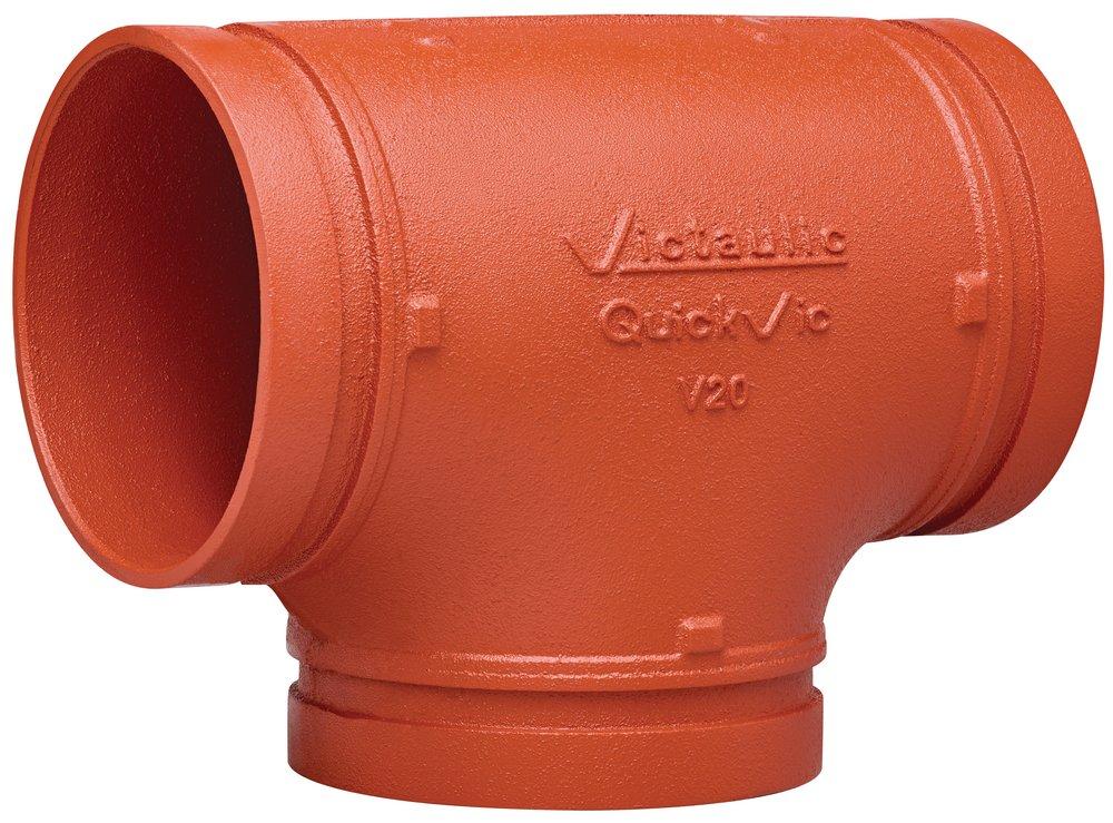 Victaulic Grooved Domestic Orange Enamel Ductile Iron Tee 
