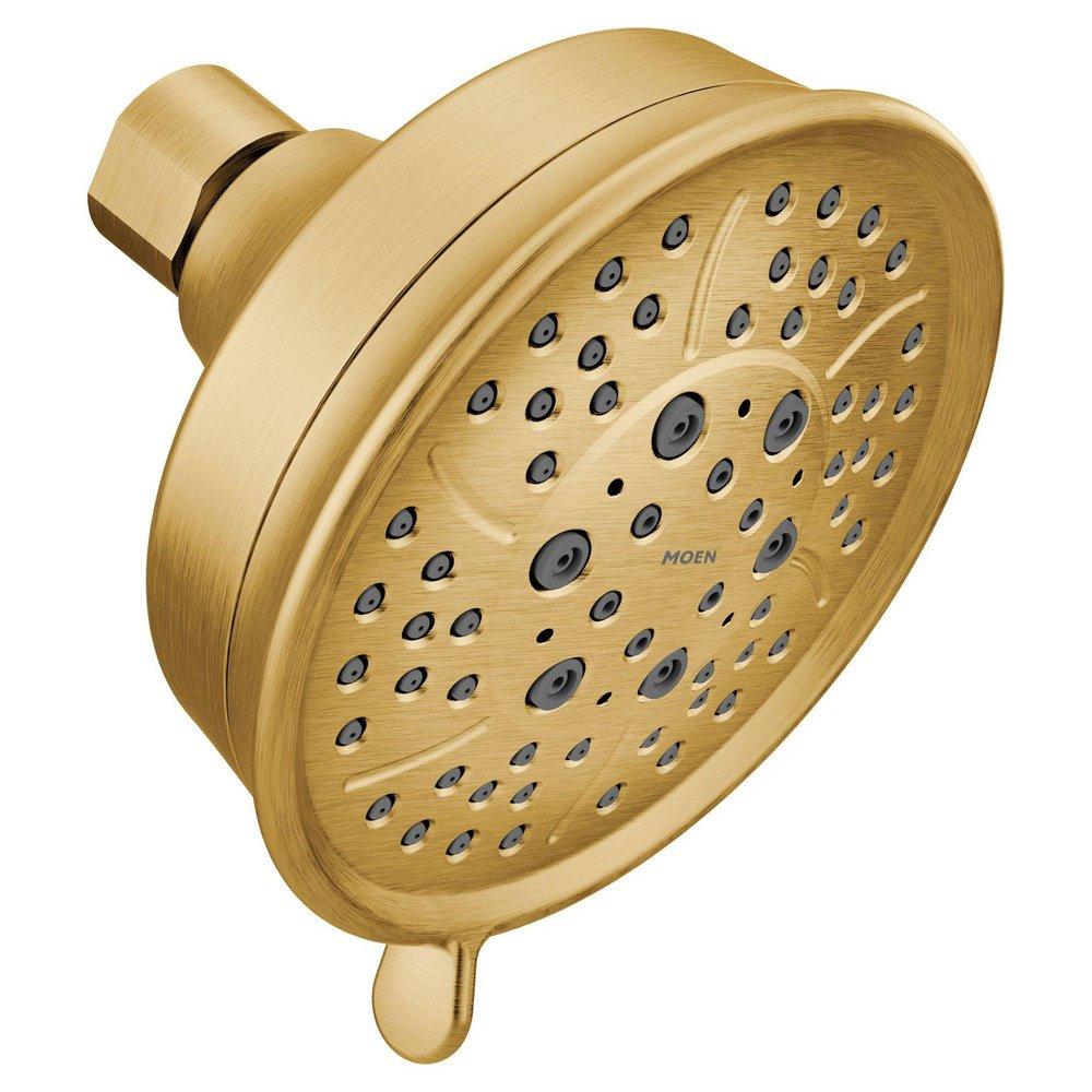 BRUSHED GOLD FOUR-FUNCTION 4-3/8 DIAMETER SPRAY HEAD STANDARD 