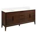 *CVR* 72 DOUBLE VANITY WITH UNDERMOUNT SINKS JAVA ARCTIC WHITE QUARTZ WIDESPREAD 
