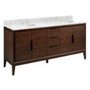 *CVR* 72 DOUBLE VANITY WITH UNDERMOUNT SINKS JAVA ARCTIC WHITE QUARTZ WIDESPREAD 