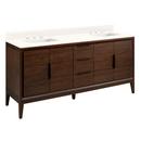*CVR* 72 DOUBLE VANITY WITH RECT UNDERMOUNT SINKS JAVA ARCTIC WHITE QUARTZ WIDESPREAD 