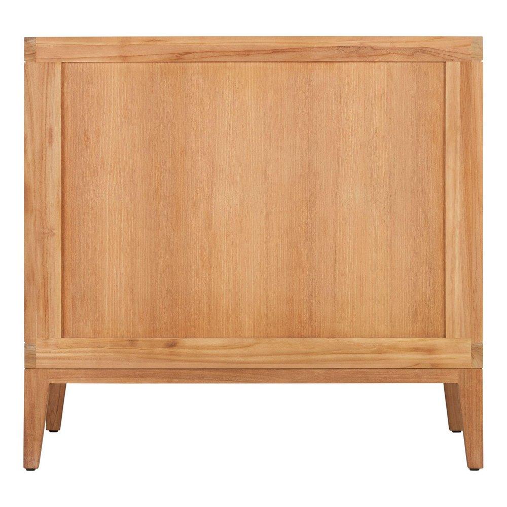 *CVR* 36 TEAK VANITY WITH RECTANGULAR UNDERMOUNT SINK NATURAL TEAKARCTIC WHITE QUARTZ WIDESPREAD 