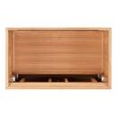 *CVR* 36 TEAK VANITY WITH RECTANGULAR UNDERMOUNT SINK NATURAL TEAKARCTIC WHITE QUARTZ WIDESPREAD 