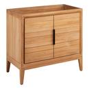 *CVR* 36 TEAK VANITY WITH RECTANGULAR UNDERMOUNT SINK NATURAL TEAKARCTIC WHITE QUARTZ WIDESPREAD 