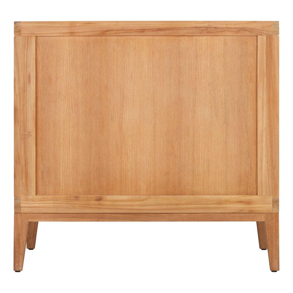 *CVR* 36 TEAK VANITY WITH RECTANGULAR UNDERMOUNT SINK NATURAL TEAKARCTIC WHITE QUARTZ WIDESPREAD 