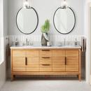 *CVR* 72 DOUBLE VANITY WITH UNDERMOUNT SINKS NATURAL TEAK CARRARA MARBLE WIDESPREAD 