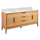 Signature Hardware Natural Teak 72 in. Floor Mount Vanity 