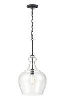 1-Light Pendant Light in Matte Black