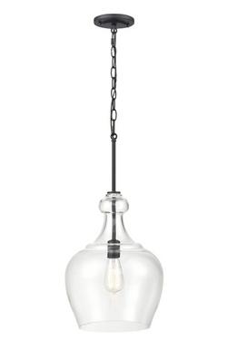 1-Light Pendant Light in Matte Black