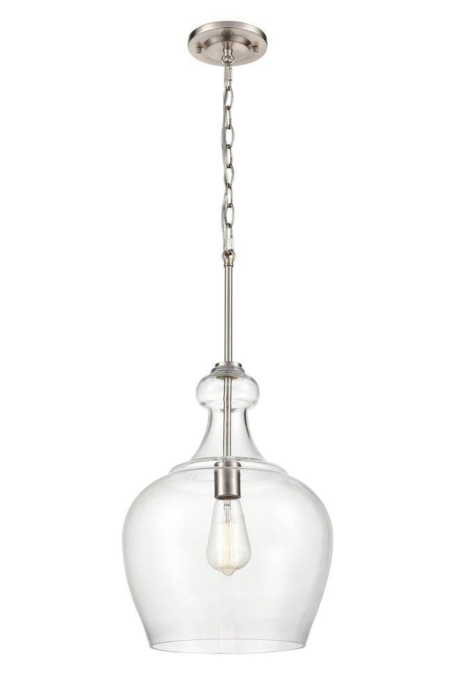 1-Light Pendant Light in Brushed Nickel 