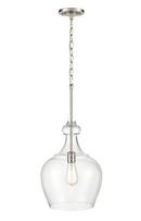 1-Light Pendant Light in Brushed Nickel 