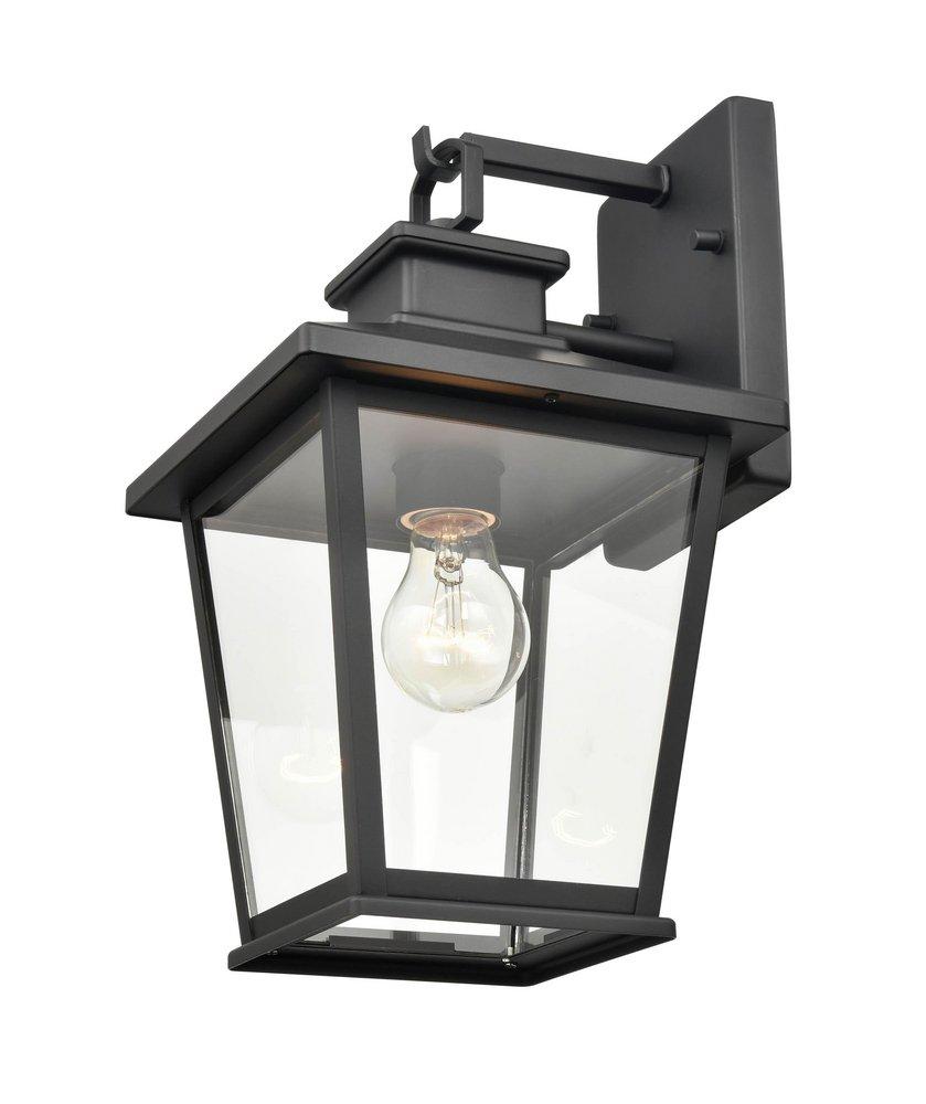 1-Light Outdoor Wall Sconce in Powder Coated Black 