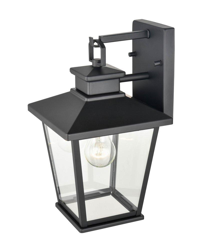 1-Light Outdoor Wall Sconce in Powder Coated Black 