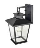 1-Light Outdoor Wall Sconce in Powder Coated Black 