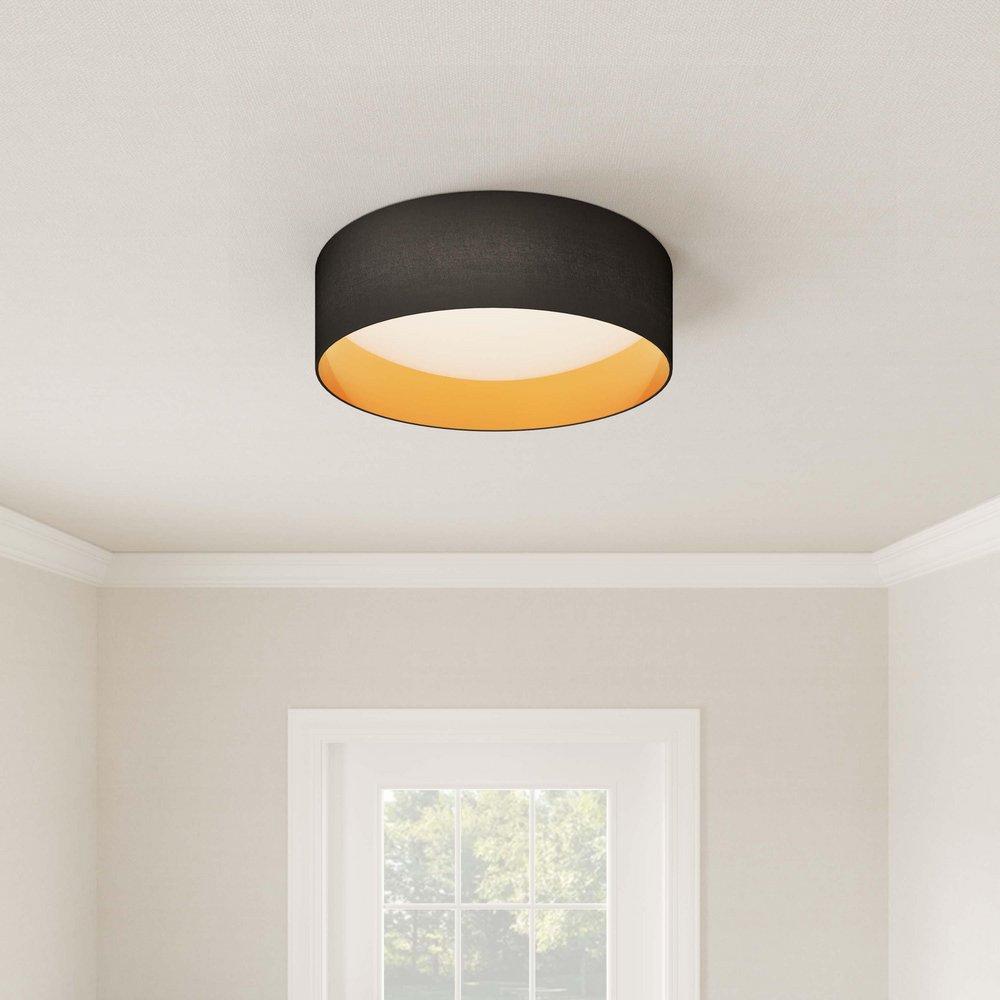 1-Light Flush Mount Ceiling Light in Burnished Gold 