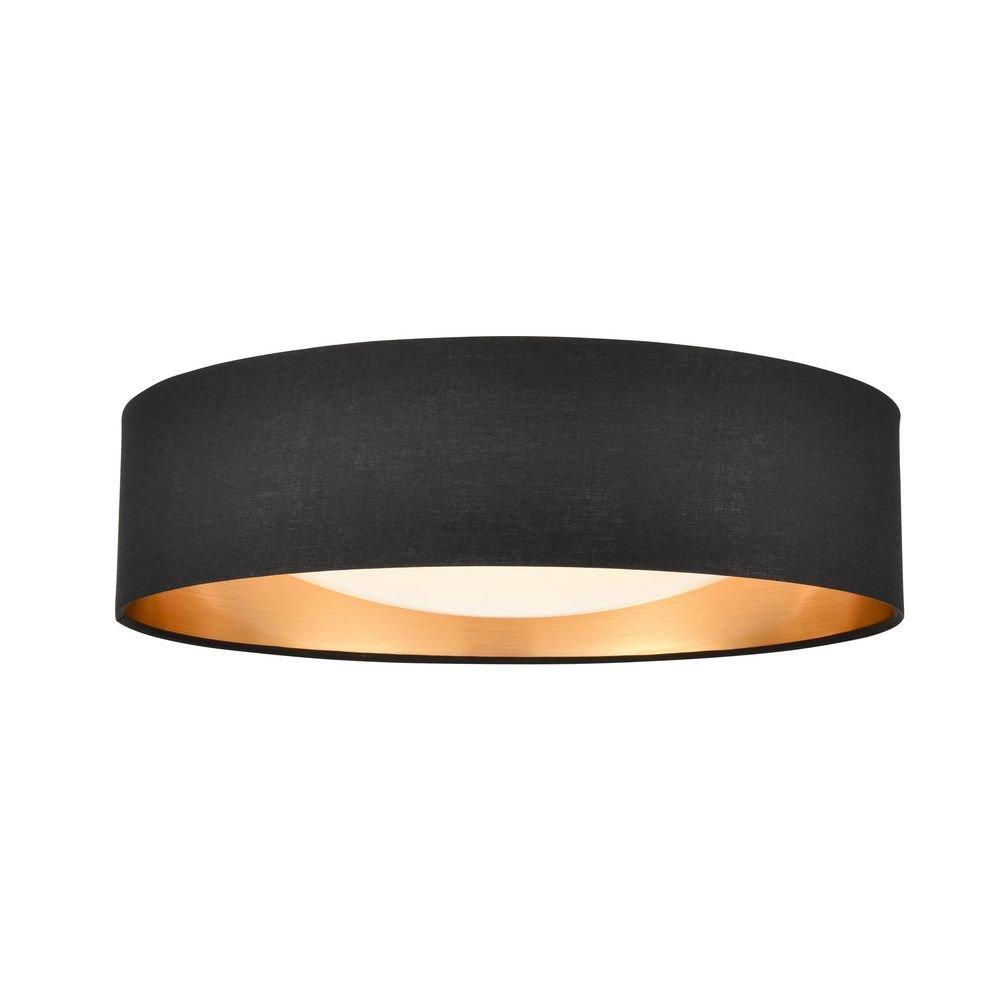 1-Light Flush Mount Ceiling Light in Burnished Gold 