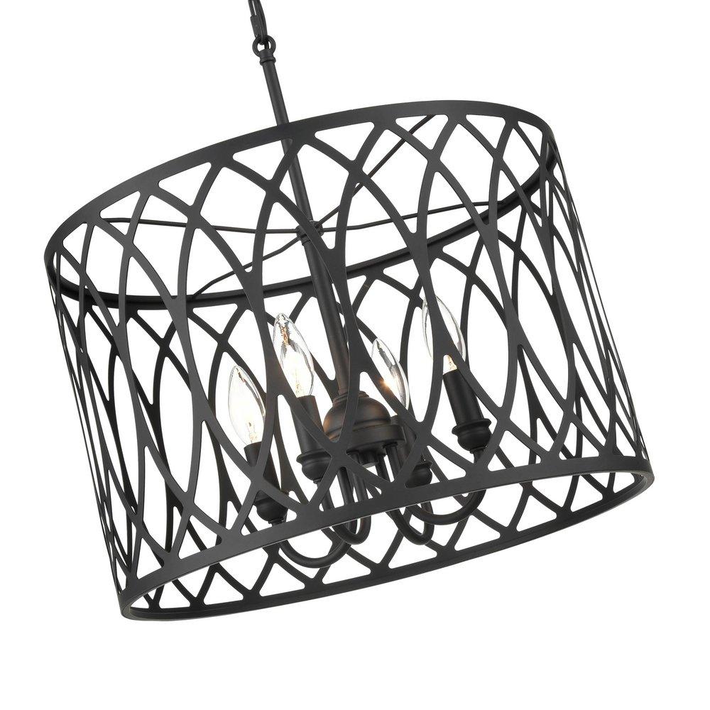 4-Light Pendant Light in Matte Black 