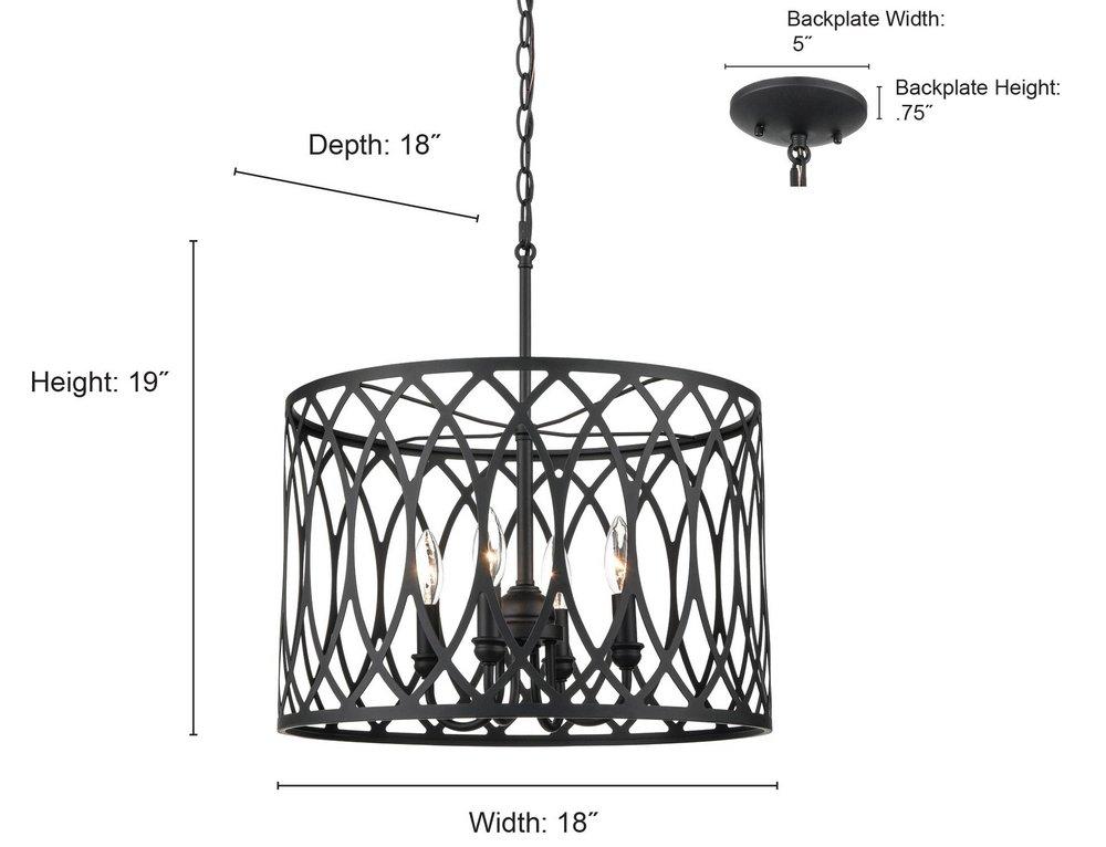 4-Light Pendant Light in Matte Black 